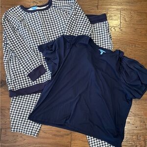 Draper James Navy and Checkered Tee Set